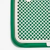 Туалет для собак 46,5 х 36 х 5,5 см, съёмной решеткой и столбиком, зелёный