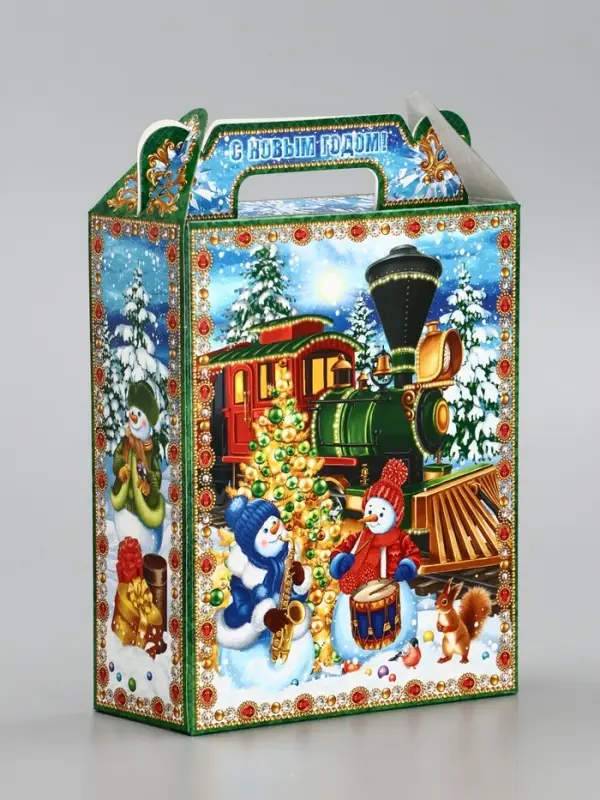 Подарочная коробка новогодняя &laquo;Экспресс&raquo; 14&times;6&times;21 см