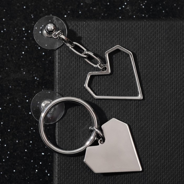 Серьги металл &laquo;Сердце&raquo; графика, цвет серебро