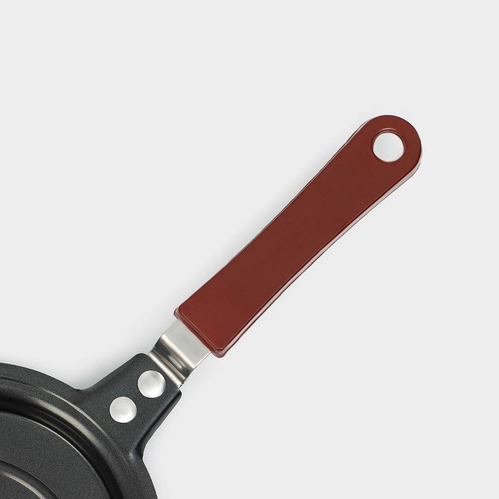 Сковорода Доляна &laquo;Улыбка&raquo;, d=12 см, пластиковая ручка, антипригарное покрытие, цвет чёрный