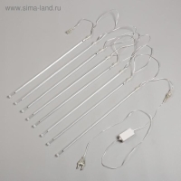 Гирлянда &laquo;Сосульки&raquo; 2.5 &times; 0.5 м, IP65, прозрачная нить, 288 LED, свечение тёплое белое с эффектом стекания, 12 В