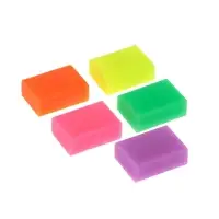 Набор ластиков 5 штук прямоугольных НЕОН 5 цветов (штрихкод на штуке)