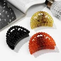 Крабик для волос &laquo;Матовый&raquo;, цветы бусинки, 7 см, МИКС