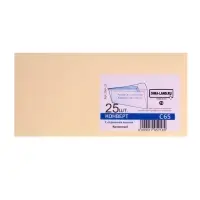 Конверт С65 114 х 229 мм, цветной, без подсказа, без окна, отрывная лента, 120 г/м2, кремовый