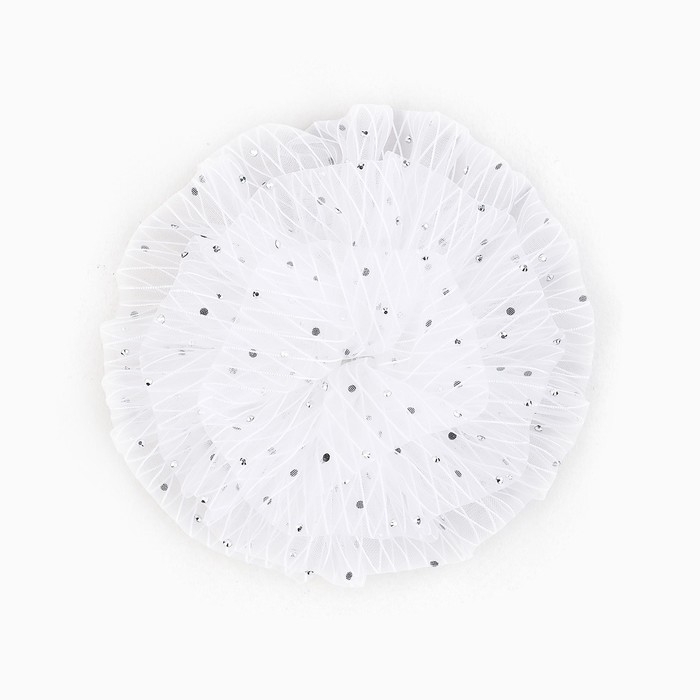 Выпускной. Бант для волос на резинке, белый, 11 см, Минни Маус