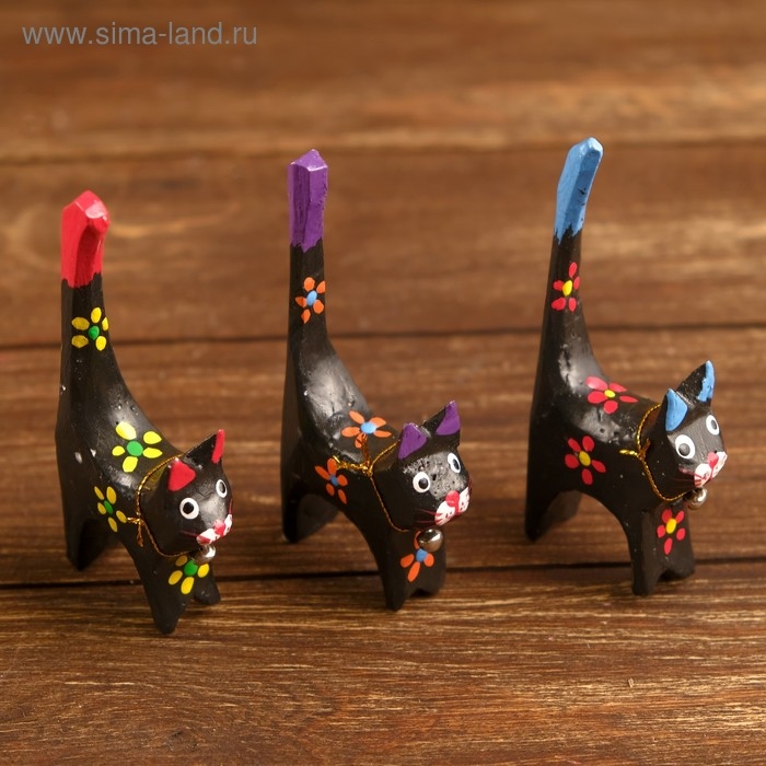 Набор сувенирный "Тёмные кошечки" (4 шт) 7,5х5х11 см