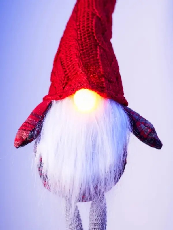 Фигура текстиль &laquo;Гном в красном&raquo; 55 см, 1 LED, от батареек AG13&times;3, свечение тёплое белое