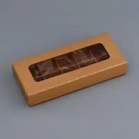 Коробка для 10 конфет, крафт, 9.8&times;22&times;3.5 см