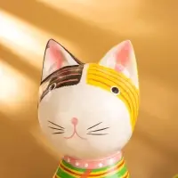 Сувенир дерево "Кошка сидящая" цв. жёлтый, 10х10х28 см