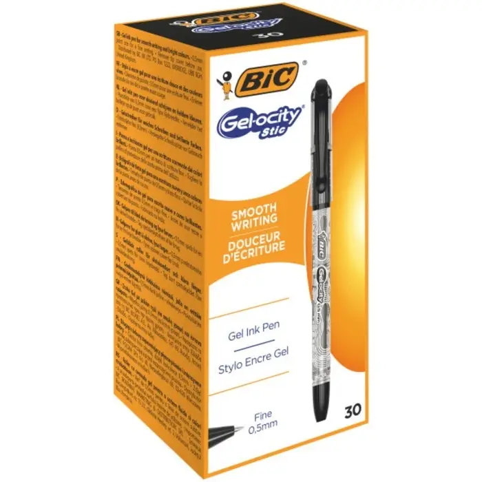 Ручка гелевая BIC Gel-Ocity Stic, узел 0.5 мм, чёрная
