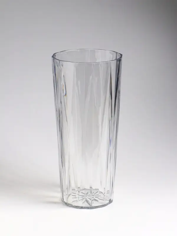 Ваза настольная пластик "Венера" лучики, 25,5х11,5 см, прозрачный