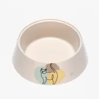 Миска "Мур-мяу" для кошек 0,3 л, 14,5 x 14,5 x 4 см, светло-бежевый