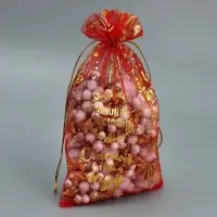 Мешочек подарочный органза &laquo;Happy new year&raquo;, 16 х 24 см +/- 1.5 см