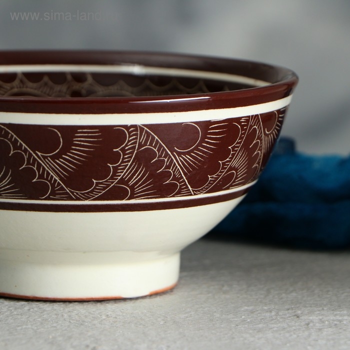 Коса Риштанская Керамика "Узоры" 15 см, малая, коричневая