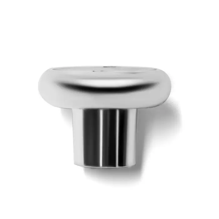 Ручка-кнопка ТУНДРА РК101, цвет хром с черной вставкой