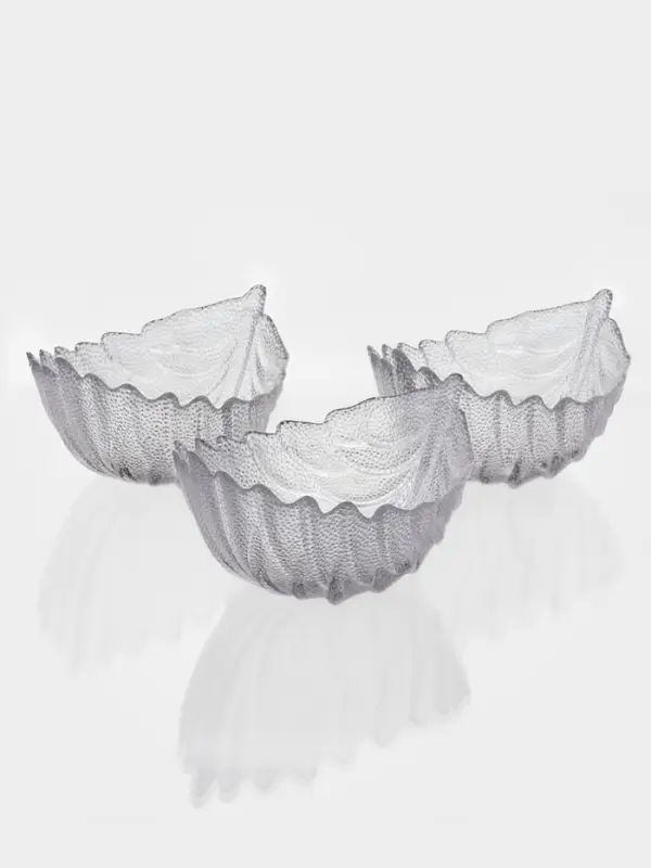 Набор салатников "Лист", 3 шт, р-р 1й шт 21,5х15,5х11 см