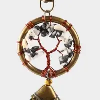 Брелок ловец снов "Великое древо" 19 см, цв. чёрно-белый