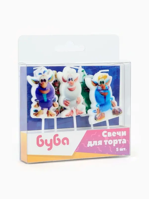 Свечи для торта &laquo;Играем Вместе&raquo;, 3,5 х 4,5 + 3,5 см, 5 шт