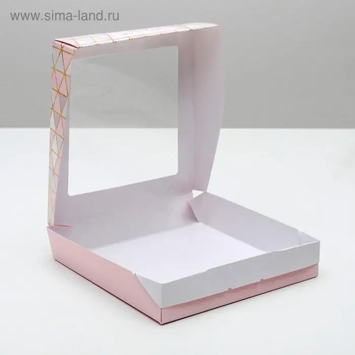 Кондитерская упаковка, коробка с ламинацией &laquo;Геометрия&raquo;, 20 х 20 х 4 см