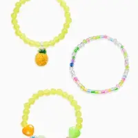 Браслет детский &laquo;Выбражулька&raquo;, 3 шт. набор, ананас, бусины, цветной