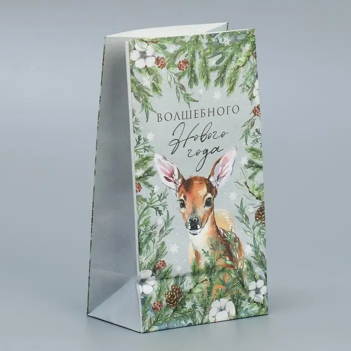 Пакет подарочный без ручек &laquo;Волшебного Нового года&raquo;, 10&times;19.5&times;7 см
