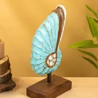 Набор сувенирный "Раковины" дерево (h - 35.30 и 25 см), цв. голубой