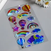 Наклейка пластик голография "Космос" МИКС 23х11 см