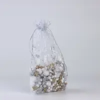 Мешочек подарочный &laquo;С Новым годом&raquo;, органза, серебристый, 20 х 30 см