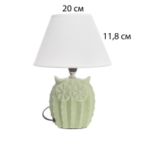 Настольная лампа с абажуром RISALUX &laquo;Сова&raquo;, Е14, 40 Вт, салатовый, 20&times;20&times;29 см