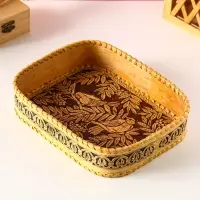 Сухарница "Птички" , 24,5х17,5х4,5см, береста