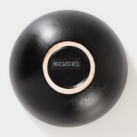 Миска фарфоровая на подставке из бамбука Magistro &laquo;Галактика&raquo;, 1,2 л, 18&times;18&times;8,5 см, цвет чёрный