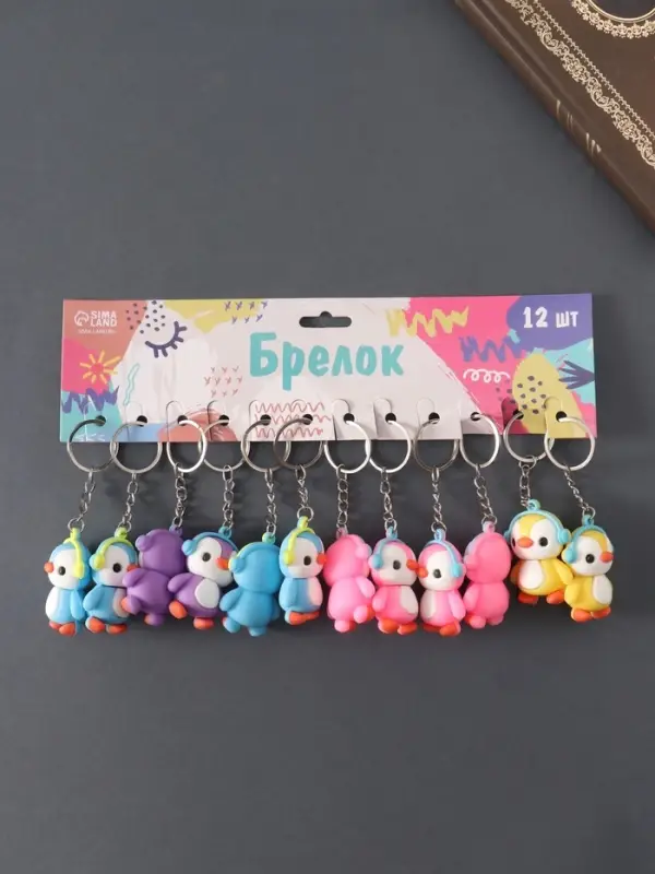 Брелок резина "Пингвин в наушниках" МИКС 4,7х3,5х2,2 см
