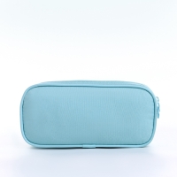 Косметичка-пенал, 2 отдела на молниях, цвет голубой