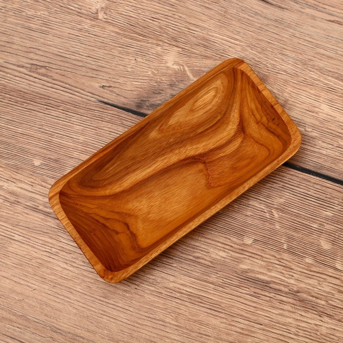 Блюдо 20х10х3 см, тиковое дерево