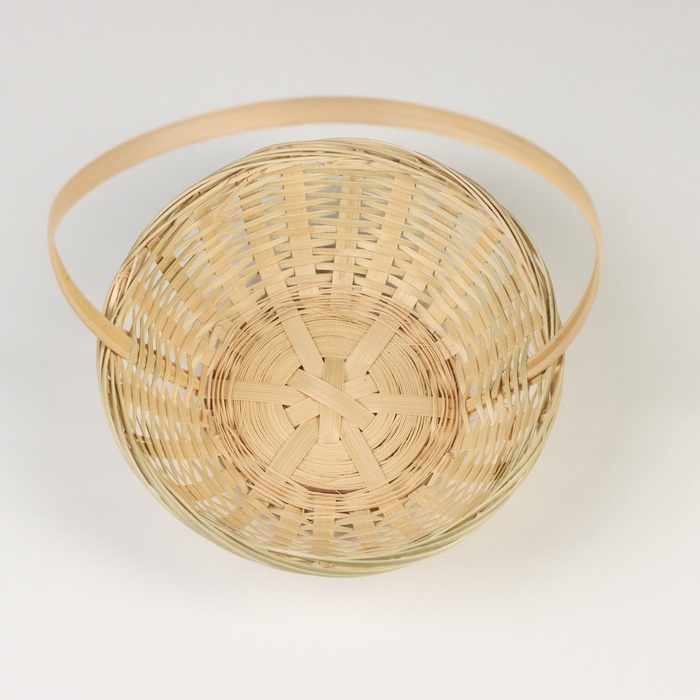Корзина плетёная, бамбук, натуральный цвет, низкая