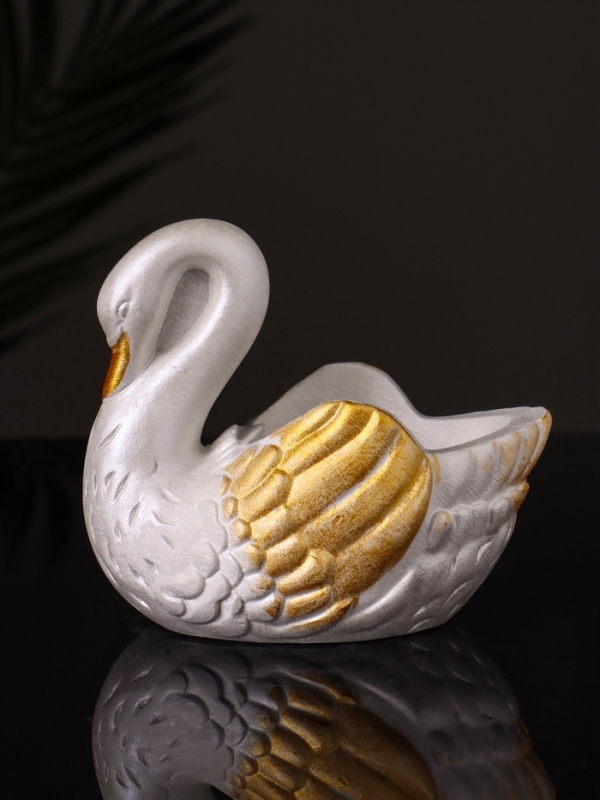 Кашпо "Лебедь" 9х10х6 см, перламутр