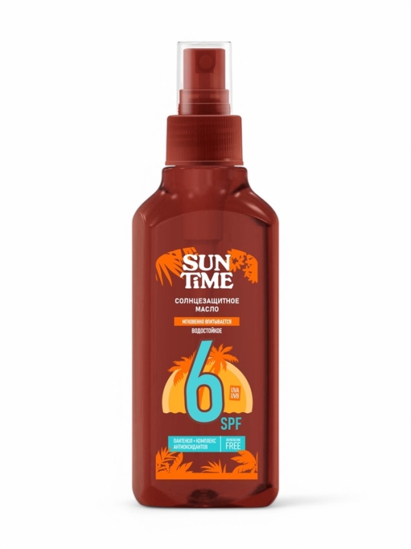 Масло солнцезащитное Sun Time SPF-6 водостойкое, 160 мл