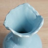 Керамическая ваза для цветов, сухоцветов &laquo;Изекил&raquo;, настольная, d-10 см, h-17 см, голубой