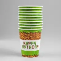 Стакан одноразовый бумажный Happy birthday, 250 мл