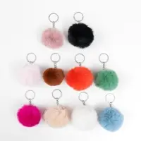 Пушистик на кольце "Помпон " d=5 см МИКС