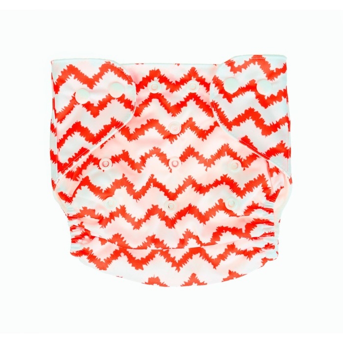 Многоразовый подгузник &laquo;Зигзаги&raquo;, 3-15 кг, цвет красный, Крошка Я
