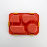 Ланч - бокс с 4 секциями &laquo;Еда!&raquo;, 23 х 17 х 5,5 см, розовый