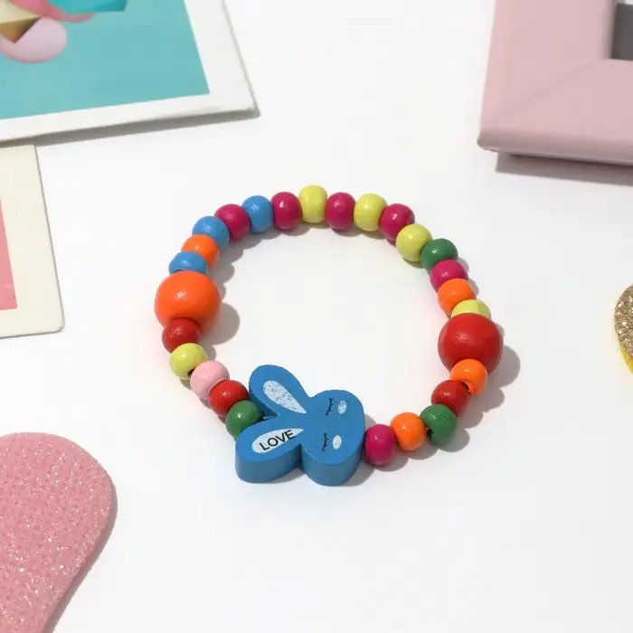 Браслет детский &laquo;Выбражулька&raquo; зайчик сонный на радуге, цвет МИКС