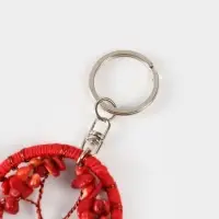 Брелок ловец снов "Древо" 19 см, цв. красный