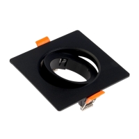 Светильник встраиваемый, поворотный, под лампу MR16, пластик, квадрат, пластик, черный