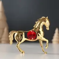 Сувенир Лошадка маленькая с 2-мя красными хрусталиками, 7х2х6 см.