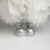 Сувенир полистоун "Ангелочек в белом платье с мехом" 8х6х14 см