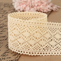 Кружево вязаное, 70 мм &times; 10 &plusmn; 1 м, цвет бежевый