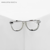 Брошь &laquo;Очки&raquo; оправа, цвет серебро