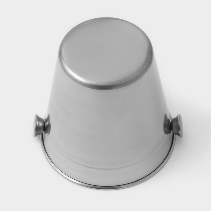 Ведро для льда из нержавеющей стали Доляна, 1,35 л, 14&times;13,5 см, цвет хромированный